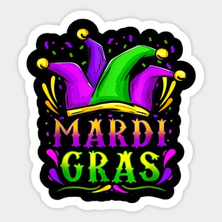 Hat Cute Mardi Gras Funny Mardi Gras Beads Men Womens Kids Sticker